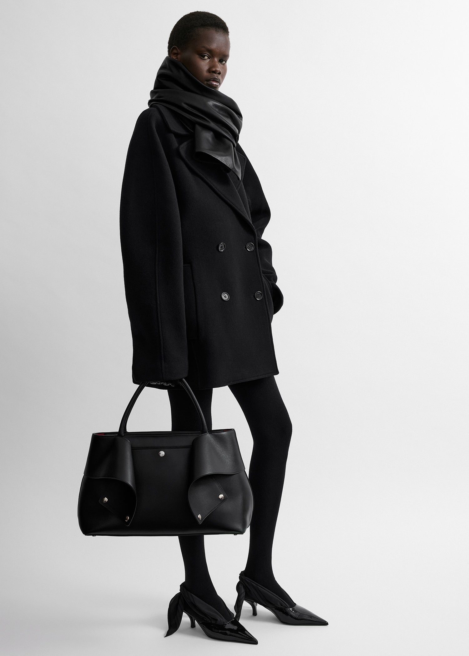 Mercer leather tote black/red