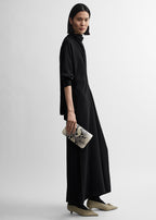 T-lock python-embossed crossbody black/ecru