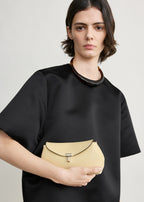 Mini T-lock leather clutch champagne