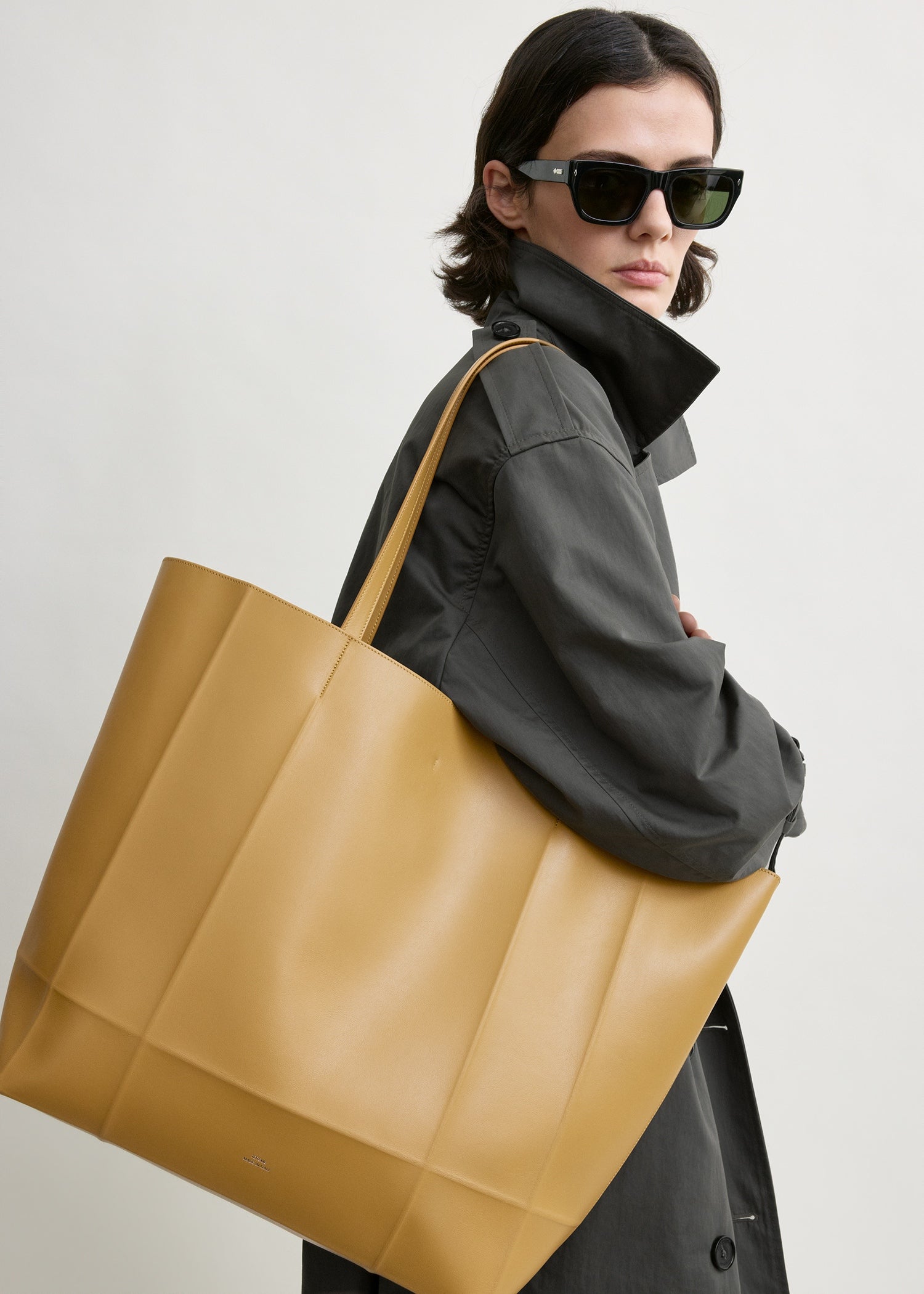 Roam leather tote manuka