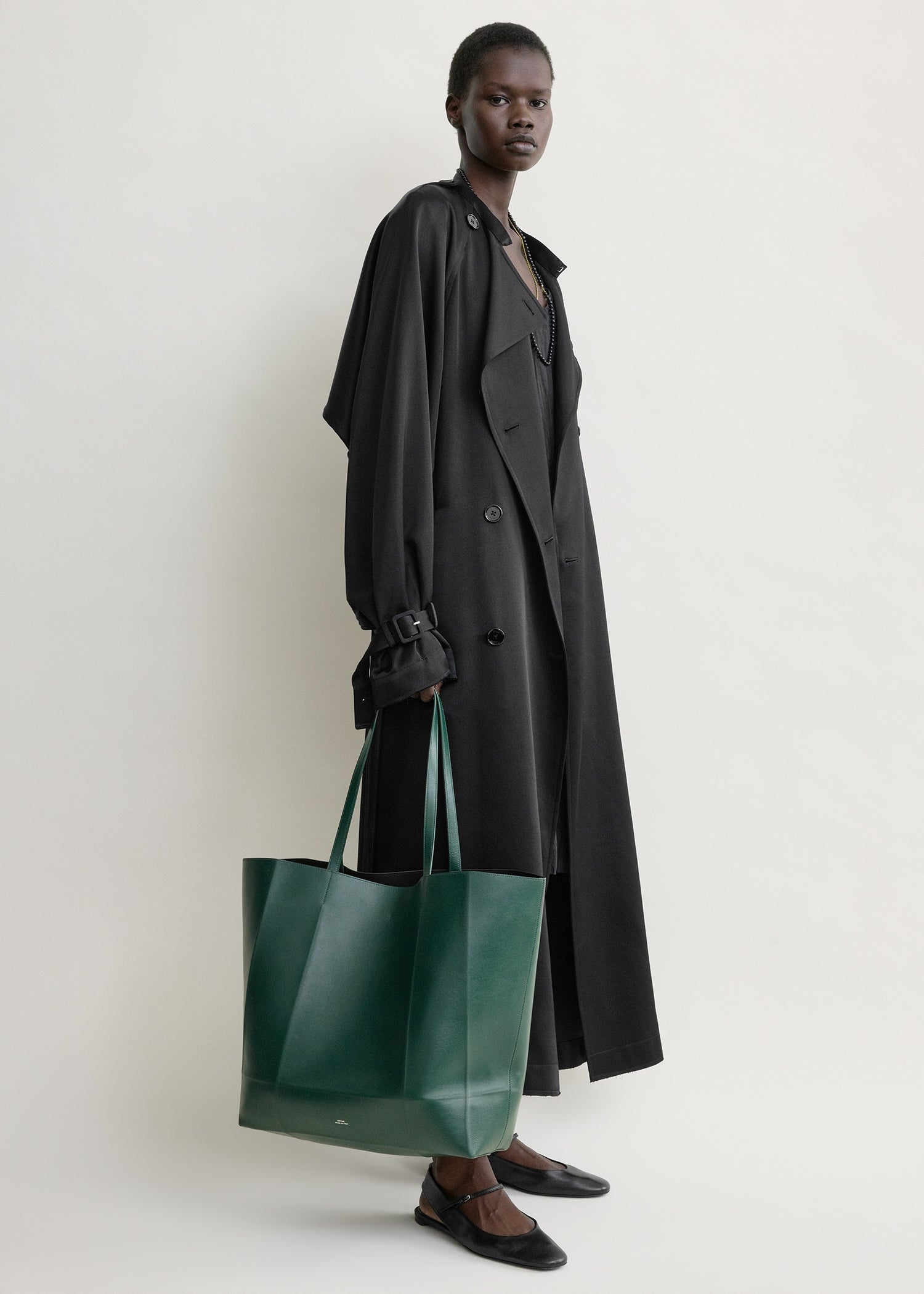 Roam leather tote dark green