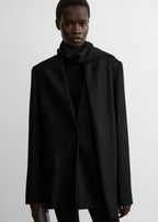 Scarf lapel blazer black