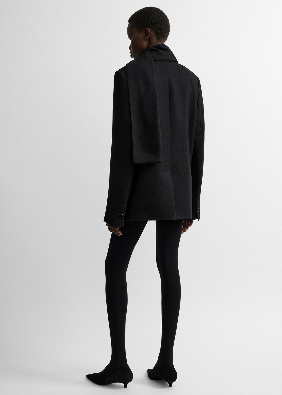Scarf lapel blazer black