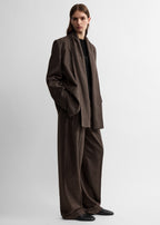 Scarf lapel blazer taupe melange