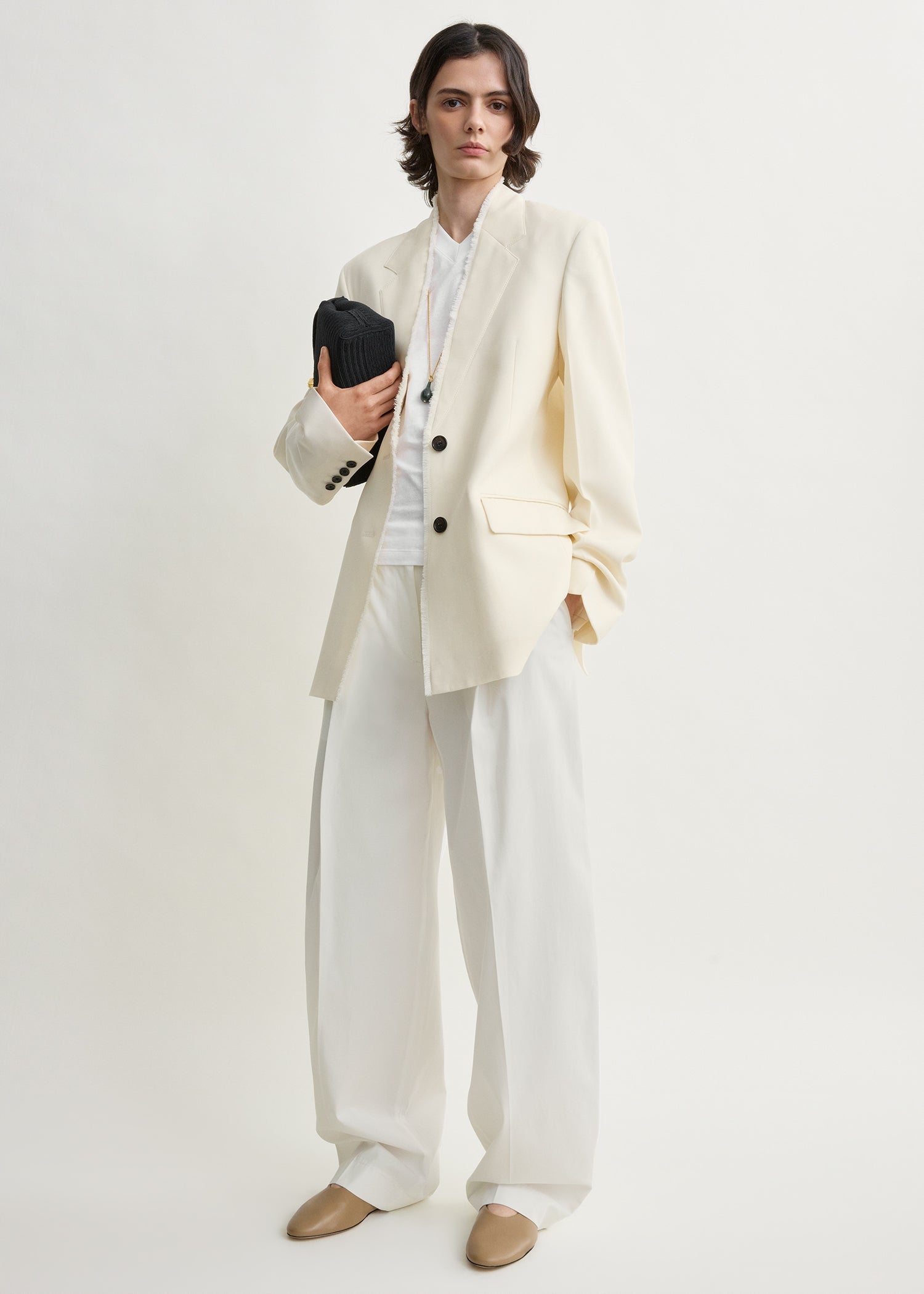 Raw lapel jacket ecru from Toteme - $1,200