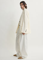Raw lapel jacket ecru