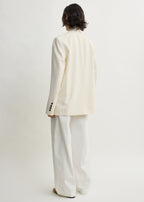 Raw lapel jacket ecru