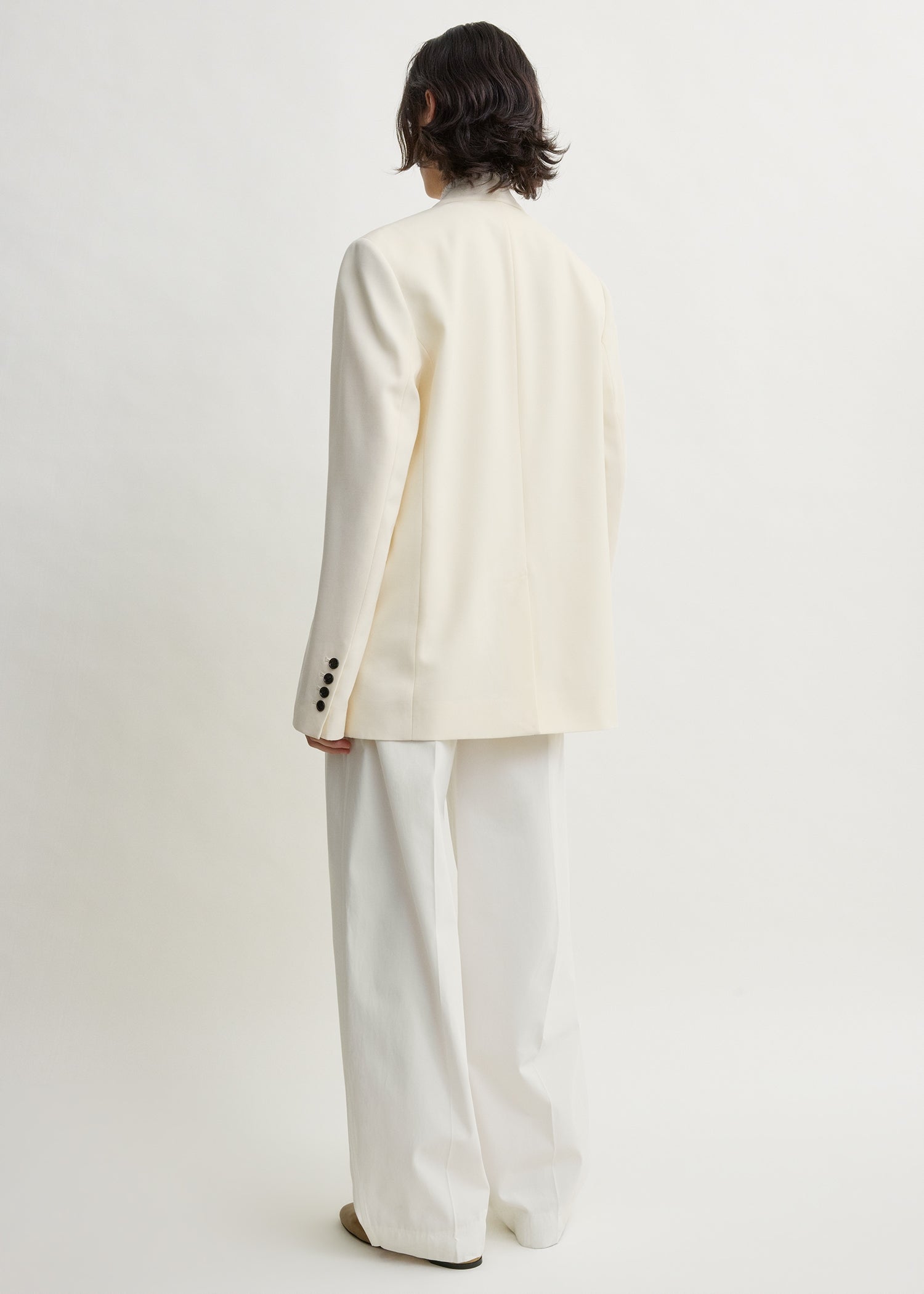 Raw lapel jacket ecru