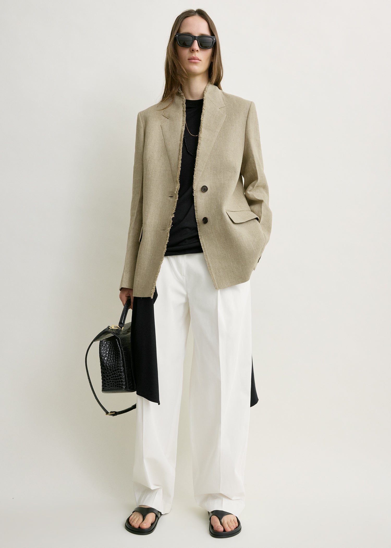 Raw lapel jacket beige from Toteme - $1,260