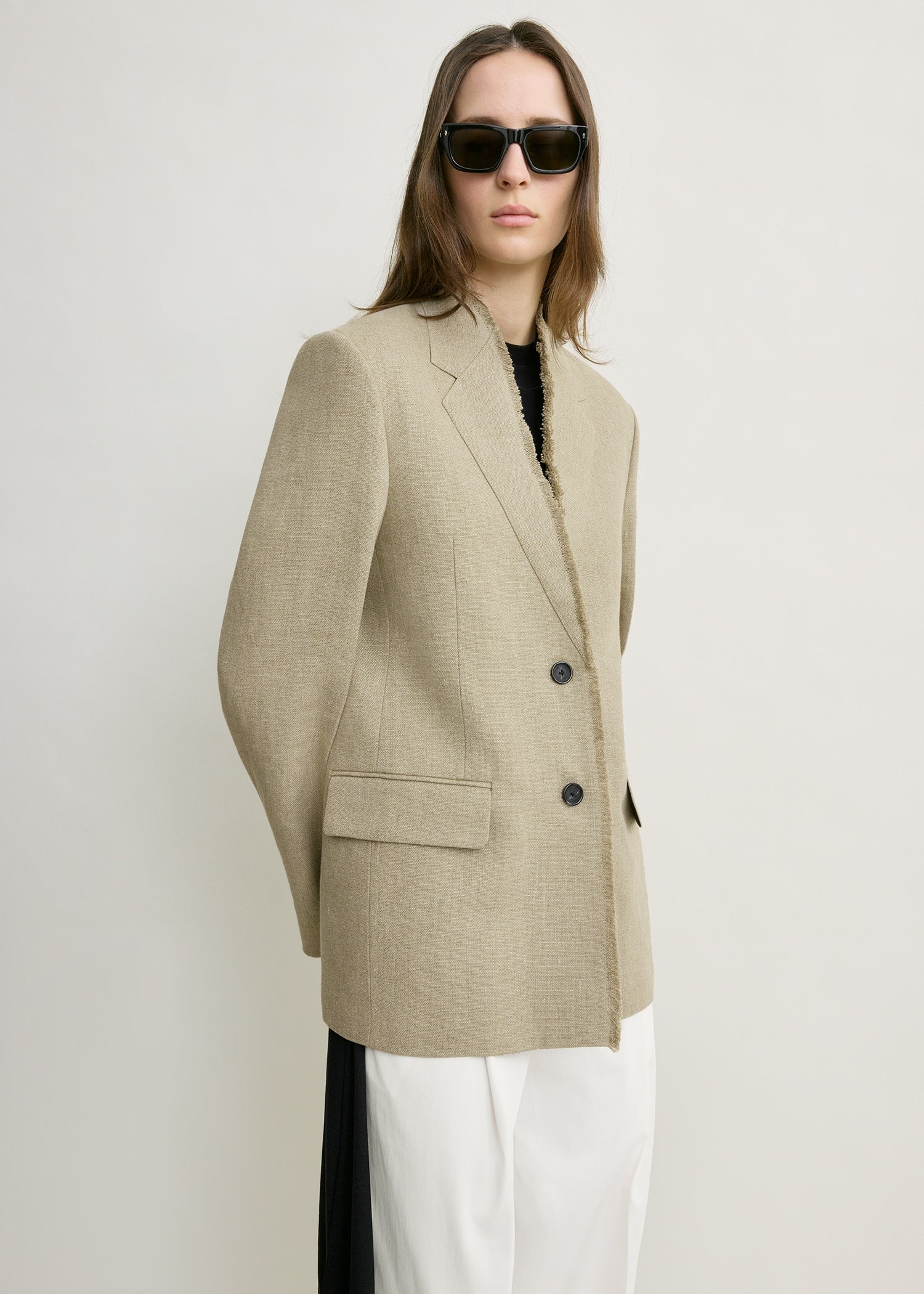 Raw lapel jacket beige – TOTEME