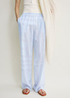 Monogram cotton-blend pj bottoms sky