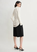 Knit shorts black petite