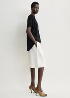 Knit shorts white petite
