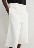 Knit shorts white petite