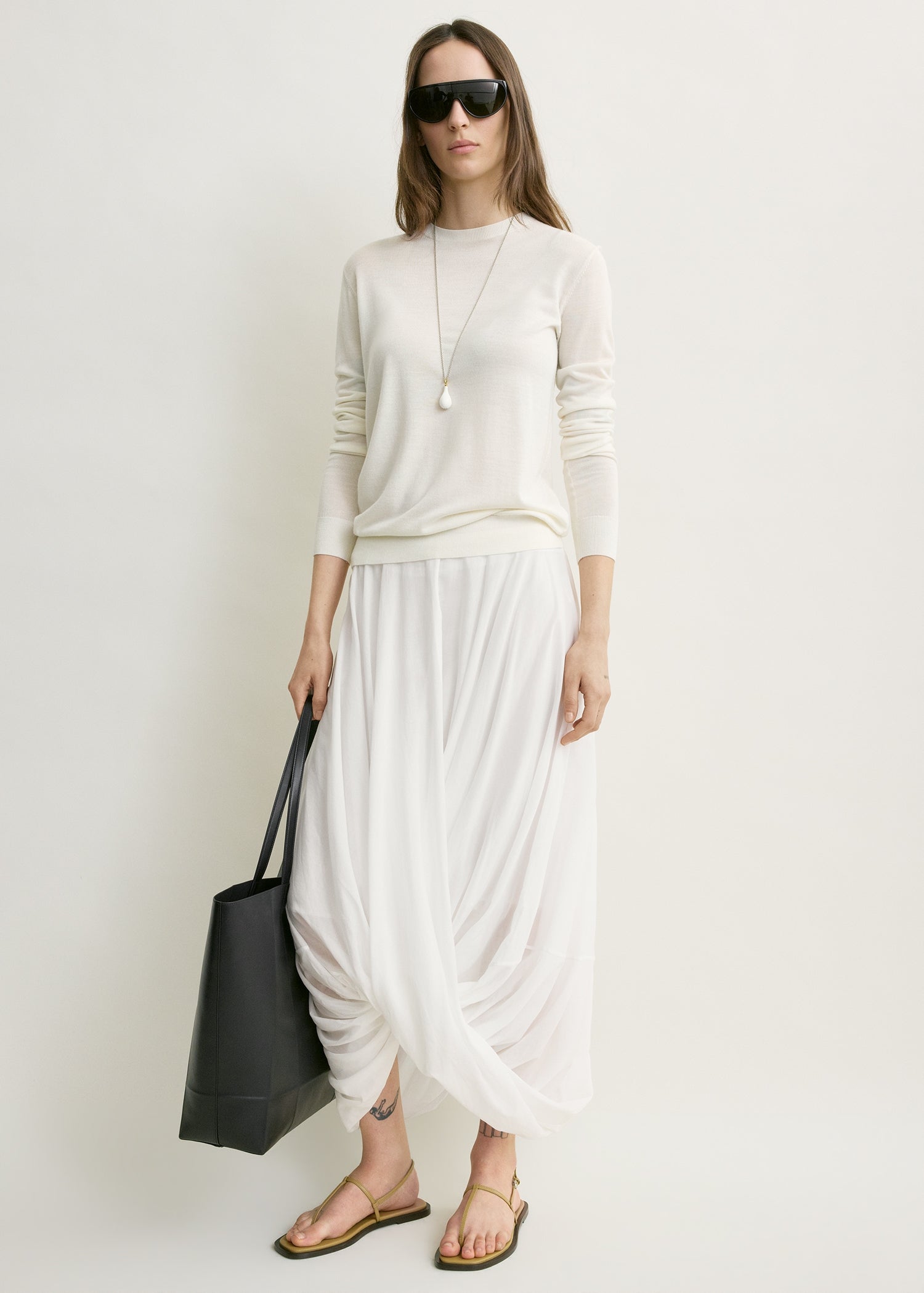 Cocoon skirt white petite