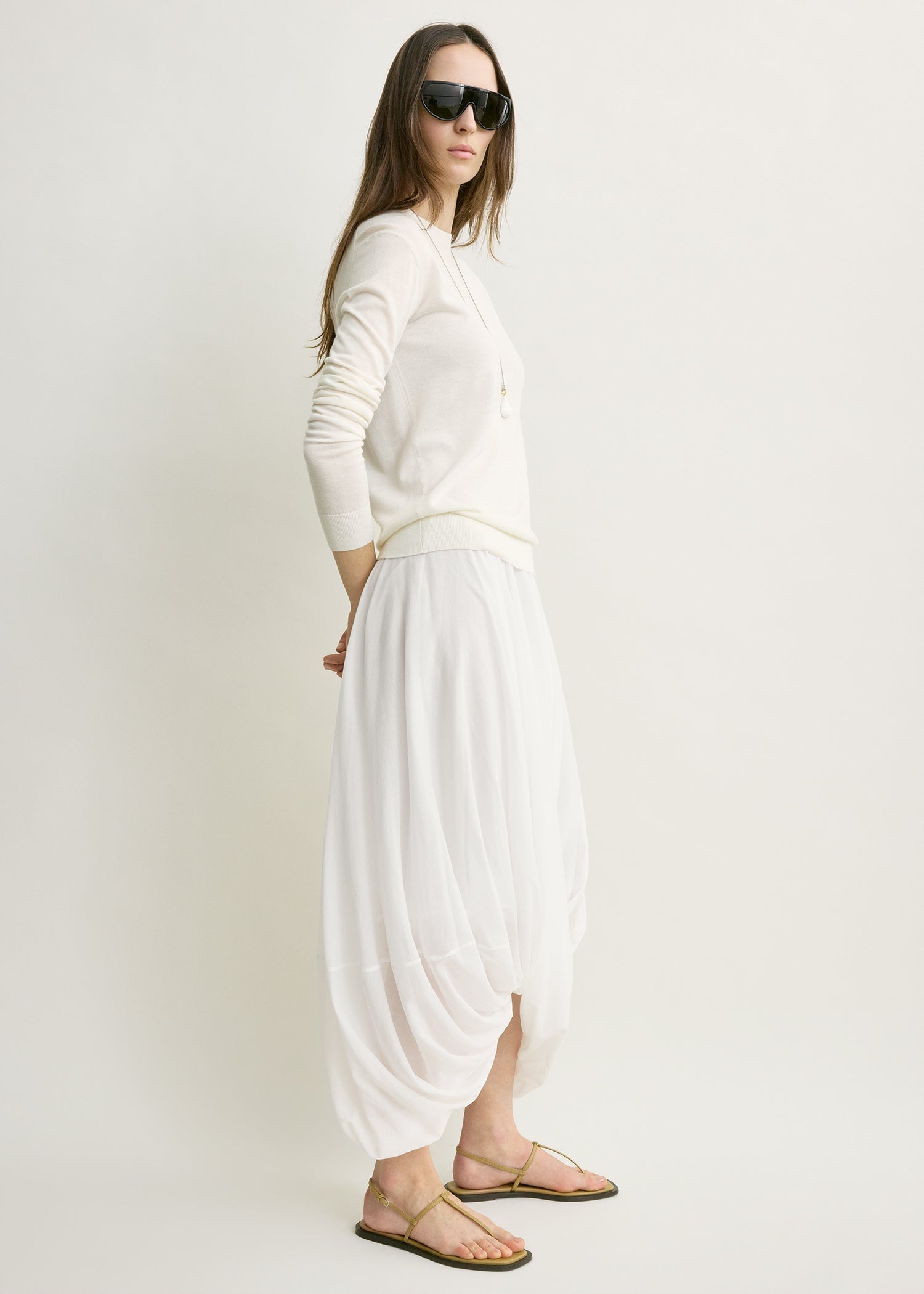 Cocoon skirt white petite