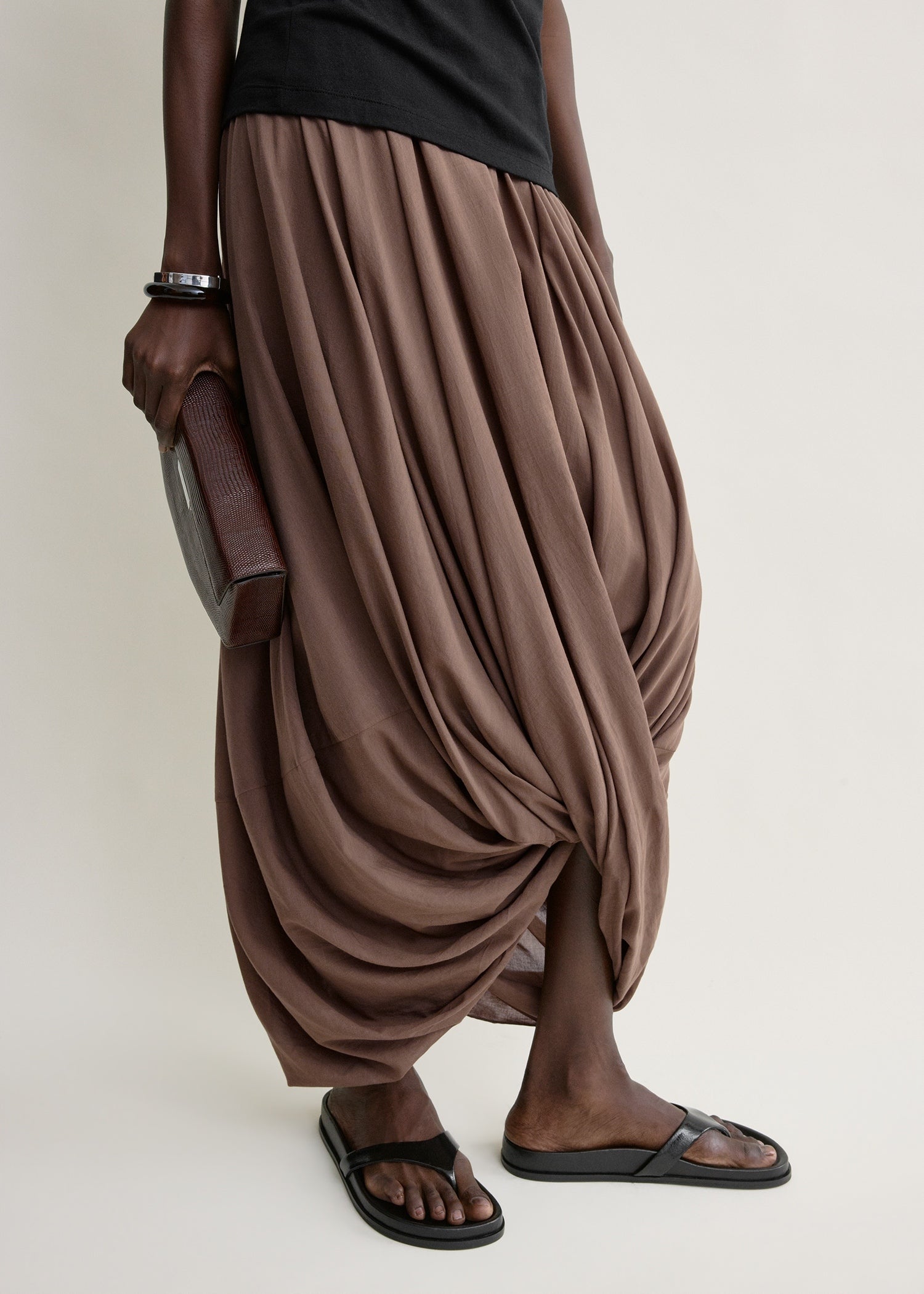 Cocoon skirt walnut