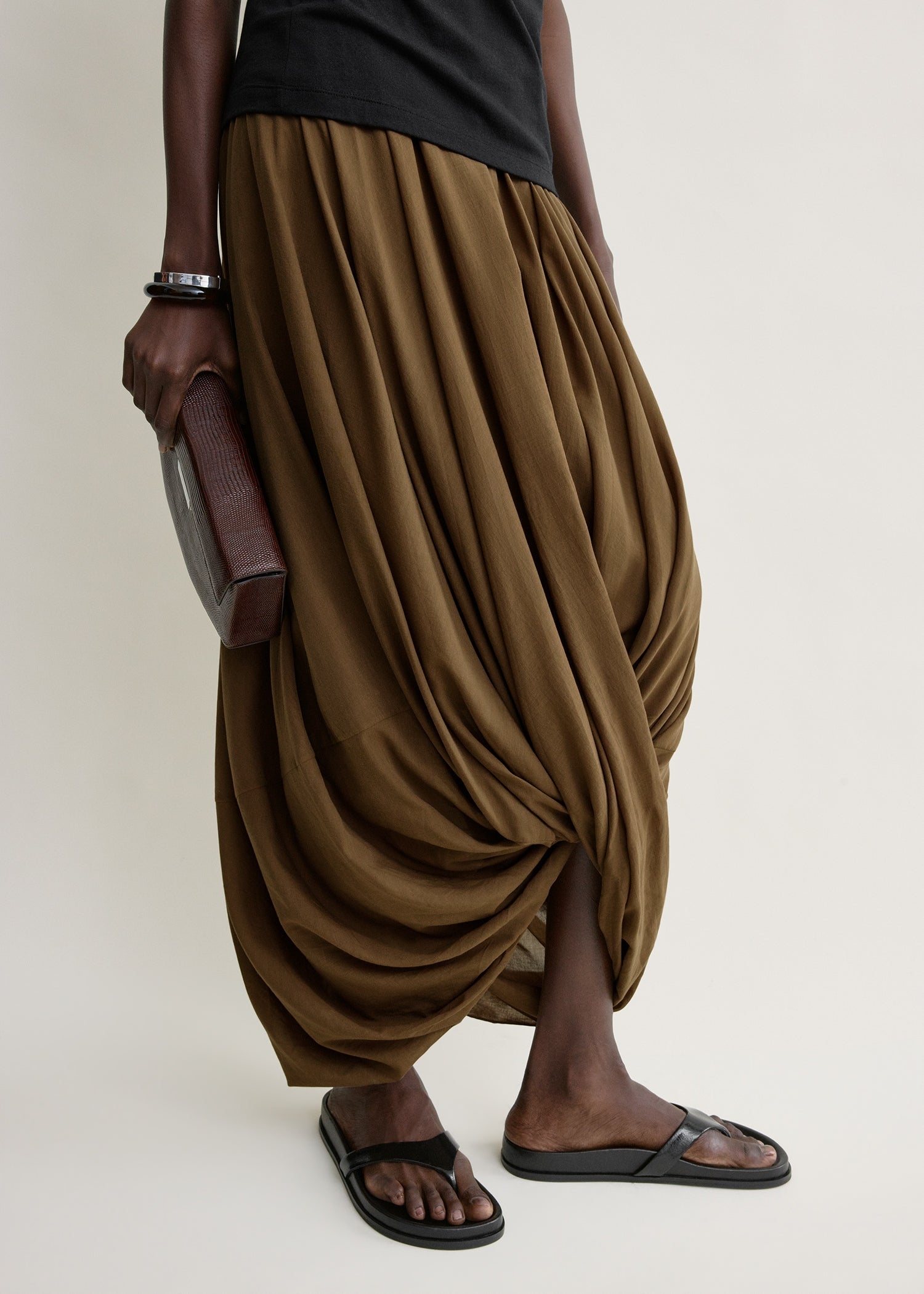 Cocoon skirt walnut