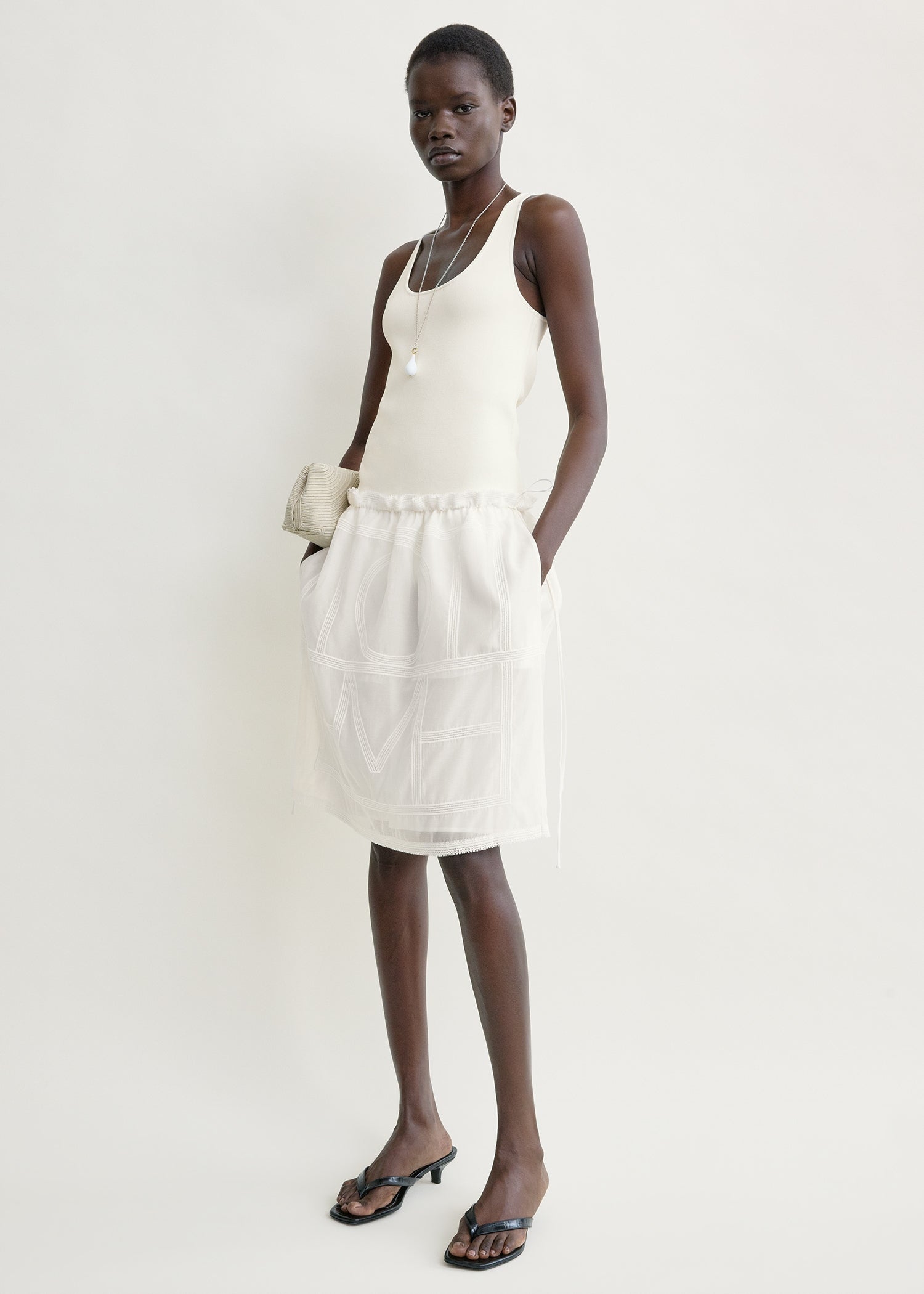Monogram mini skirt white