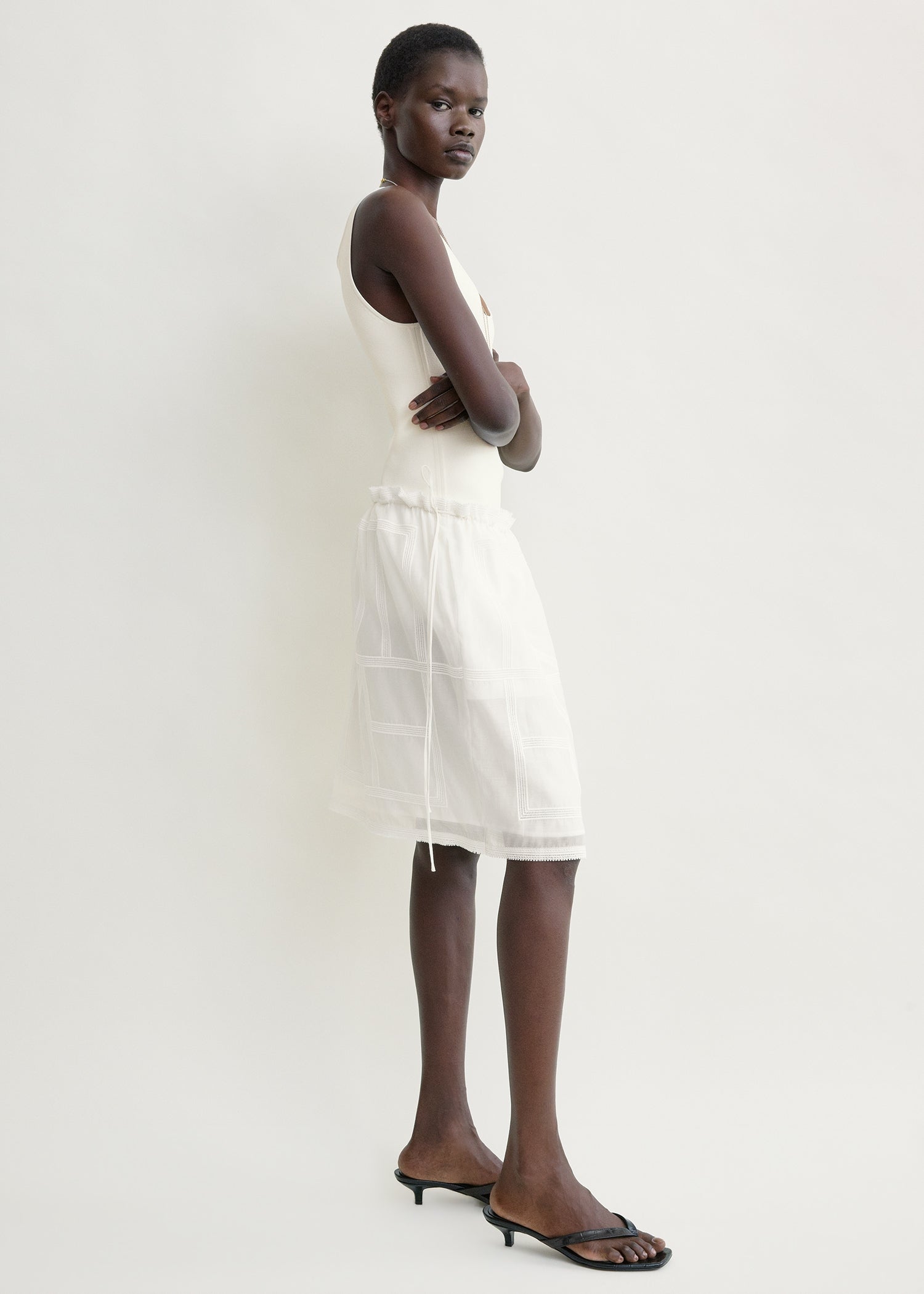 Monogram mini skirt white