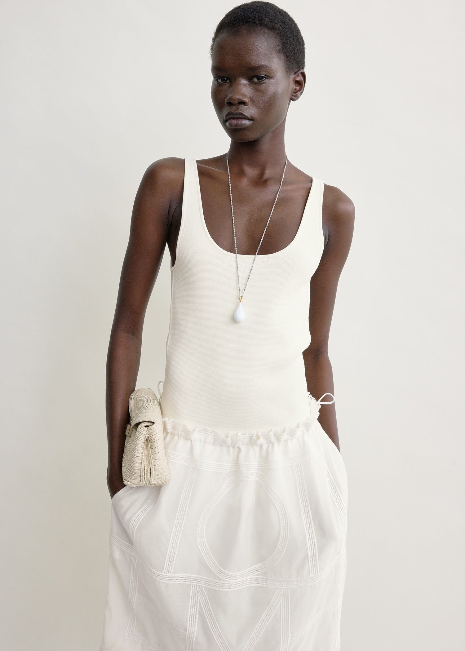 Monogram mini skirt white