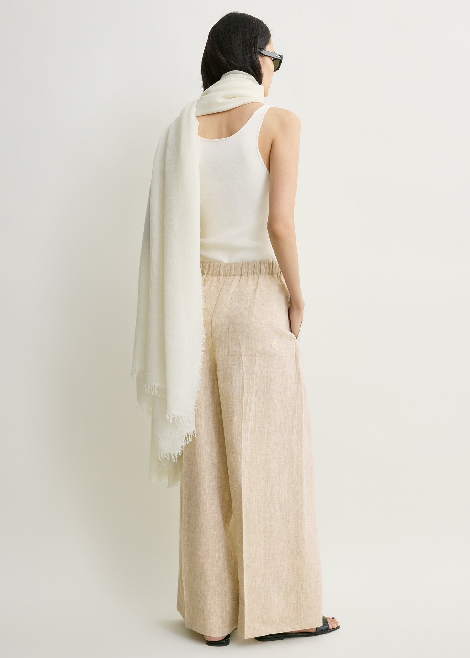 Wide summer trousers natural