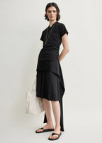 Tie-waist jersey shorts black