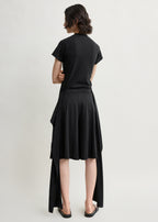 Tie-waist jersey shorts black