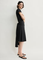 Tie-waist jersey shorts black