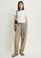 Draped balloon trousers overcast beige petite