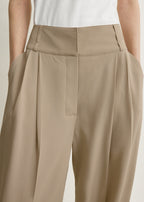 Draped balloon trousers overcast beige petite