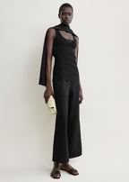 Fluid satin trousers black