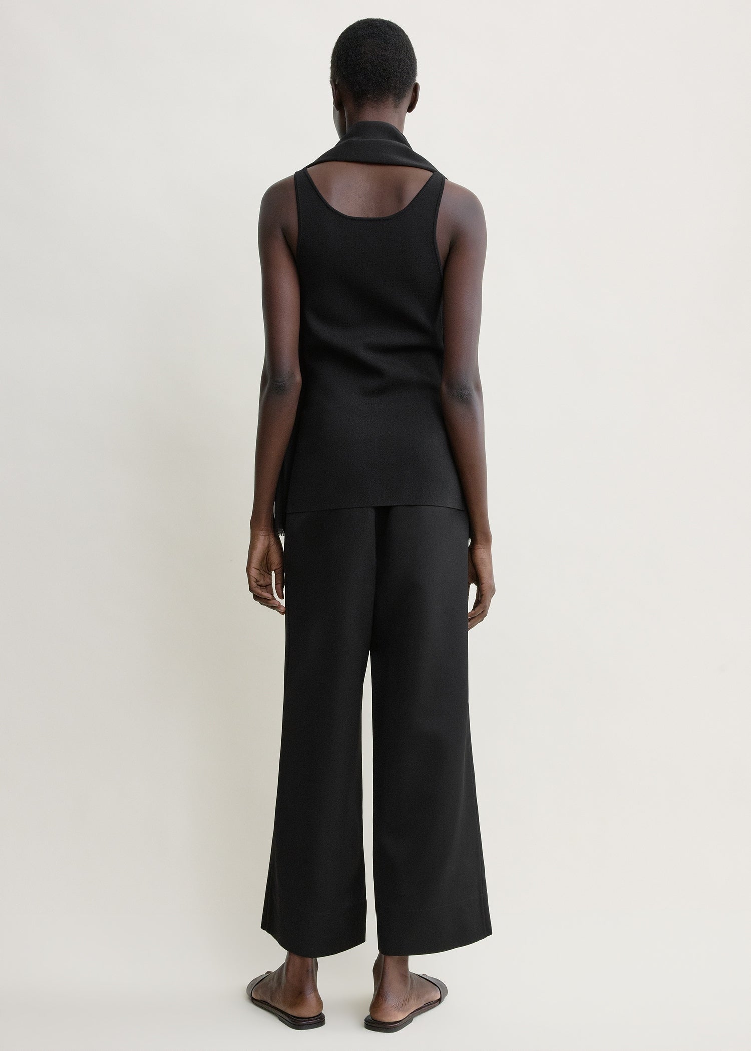Fluid satin trousers black