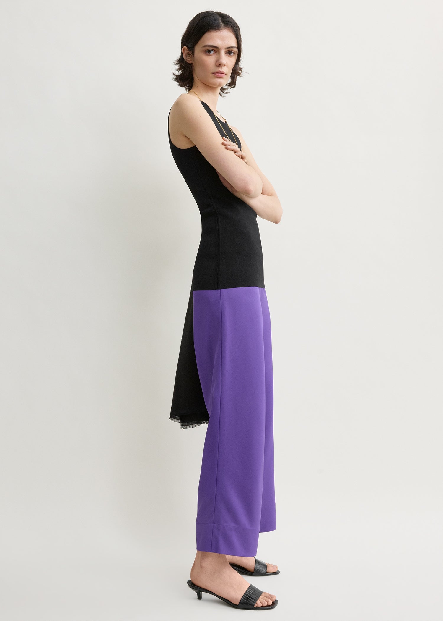 Fluid satin trousers violet