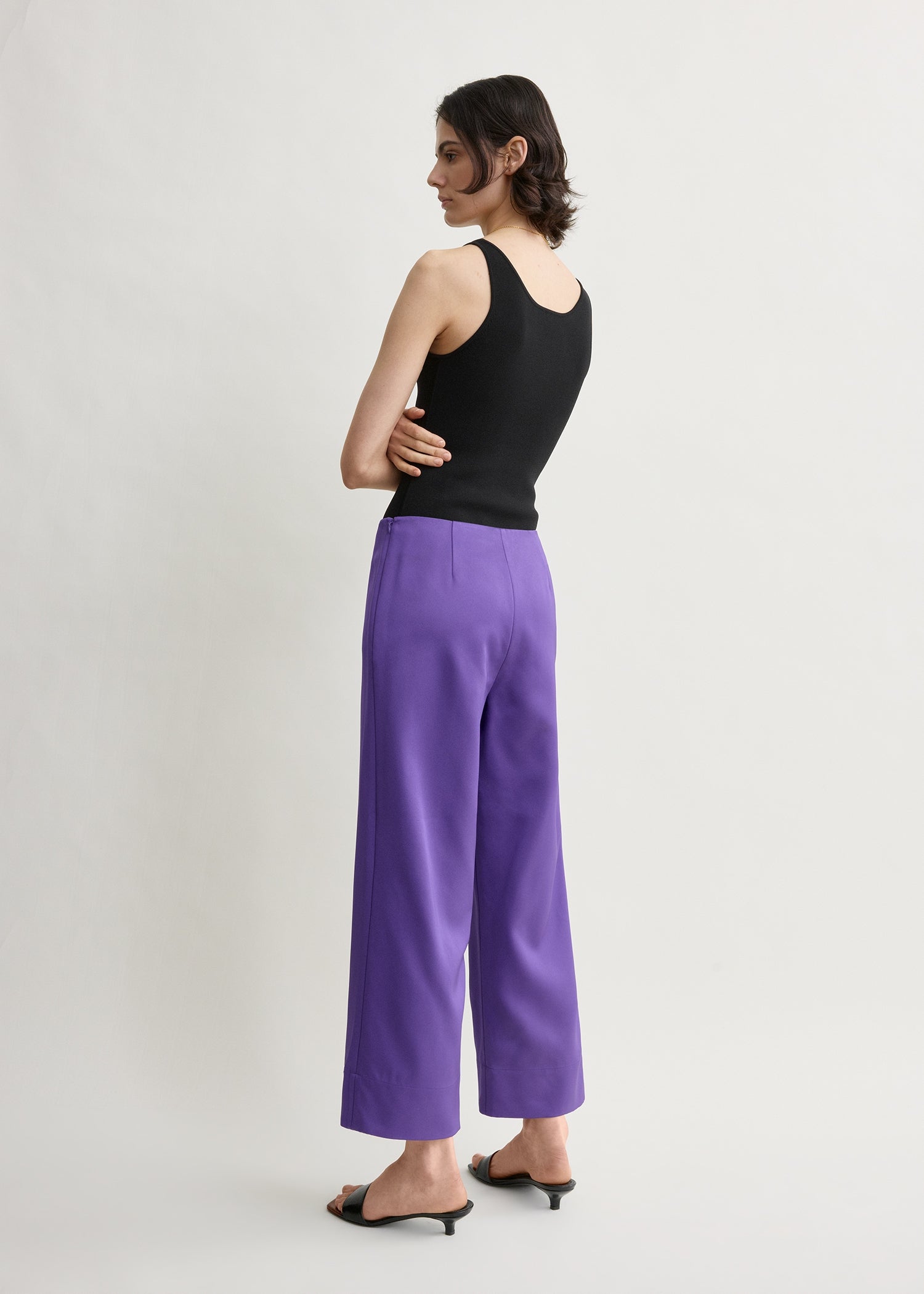Fluid satin trousers violet