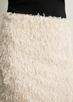 Feathered-jersey skirt eggshell