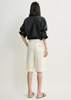 Wide tailored shorts ecru