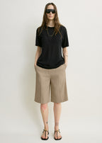 Wide tailored shorts overcast beige