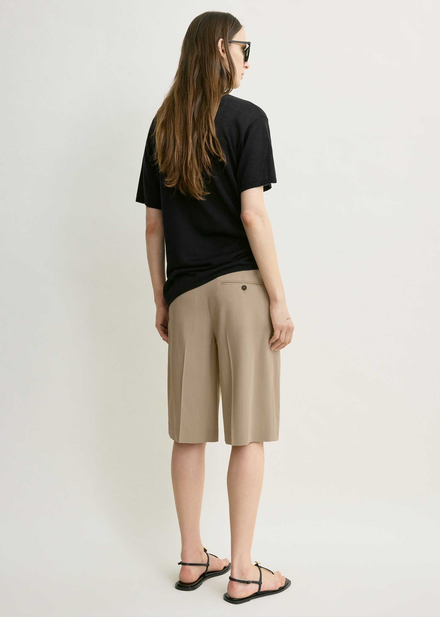 Wide fluid shorts overcast beige
