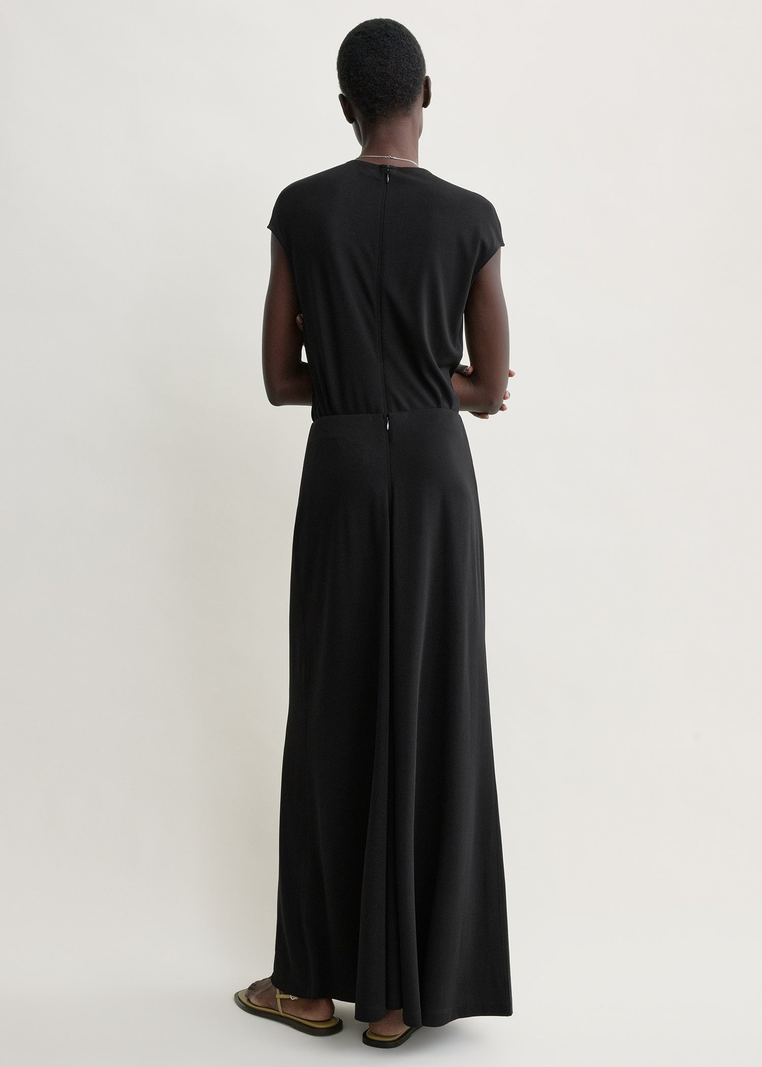 Flared jersey skirt black petite