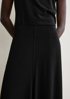 Flared jersey skirt black petite