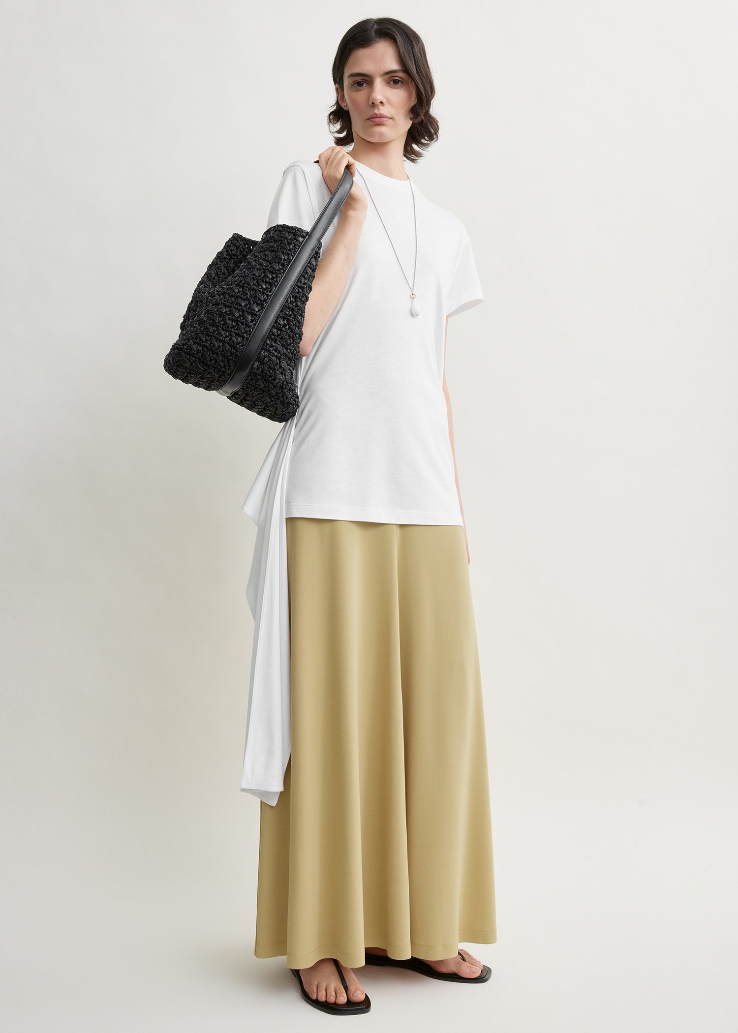 Flared jersey skirt chai petite
