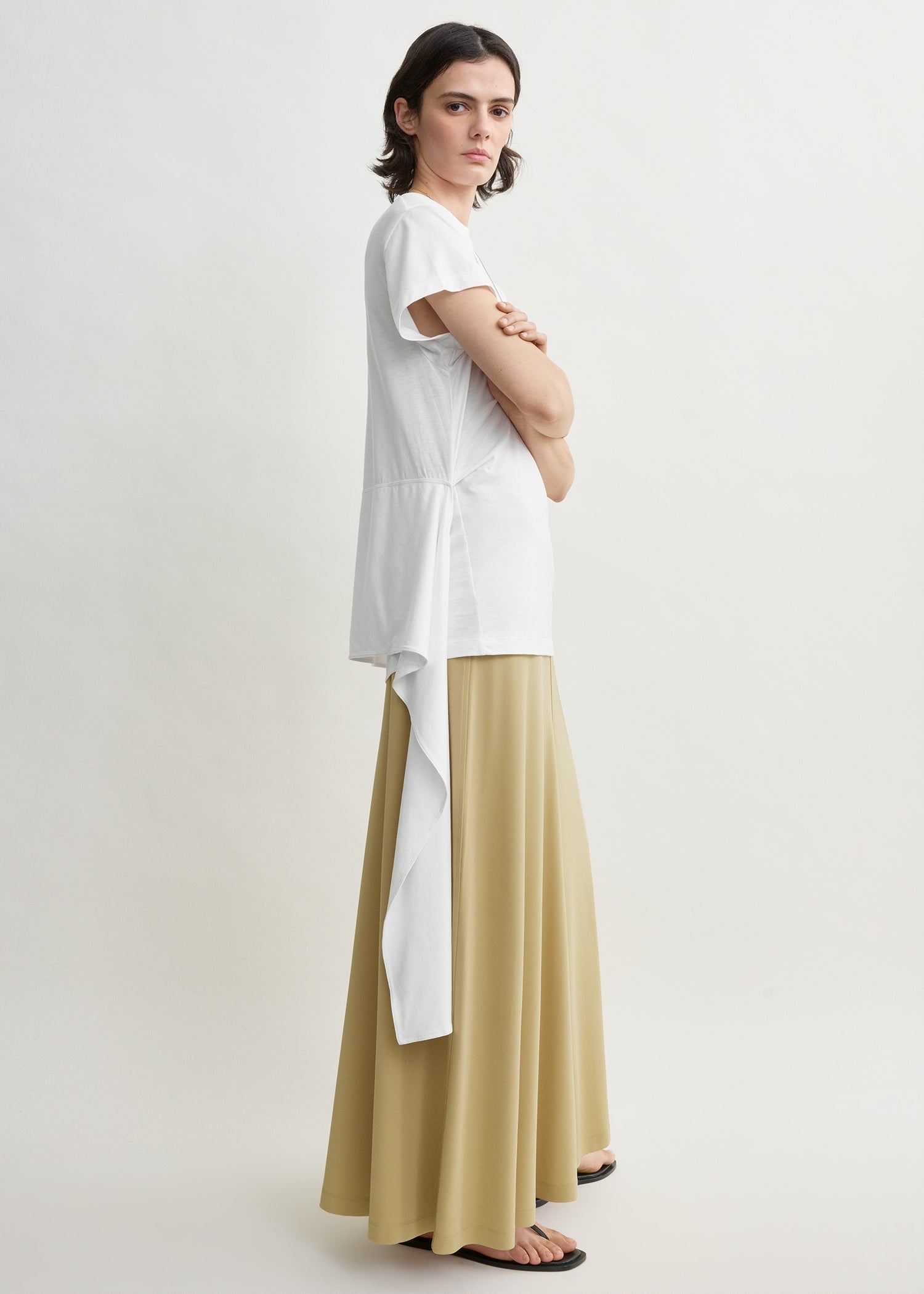 Flared jersey skirt chai petite