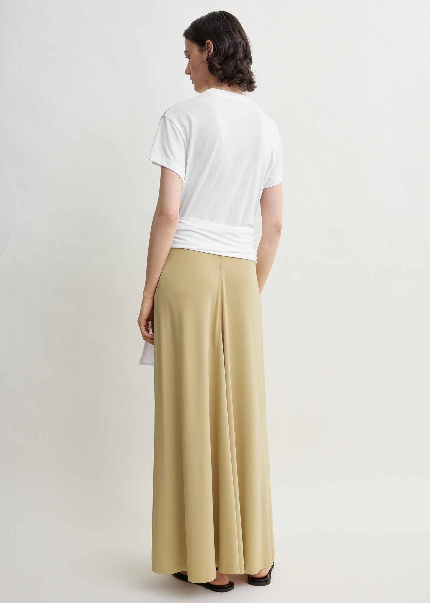 Flared jersey skirt chai petite