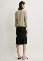 Fluted knit skirt black petite