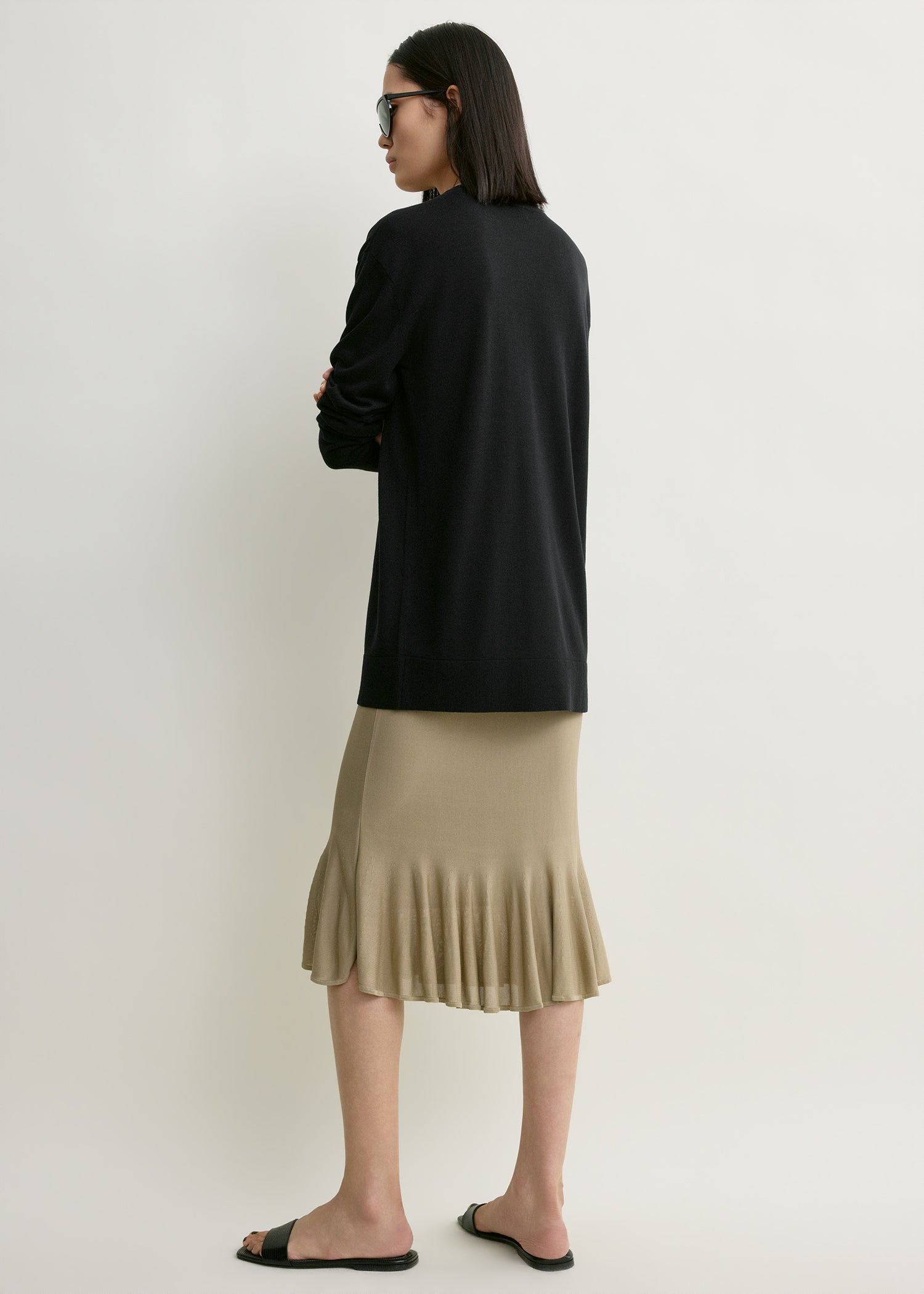 Fluted knit skirt desert