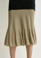 Fluted knit skirt desert