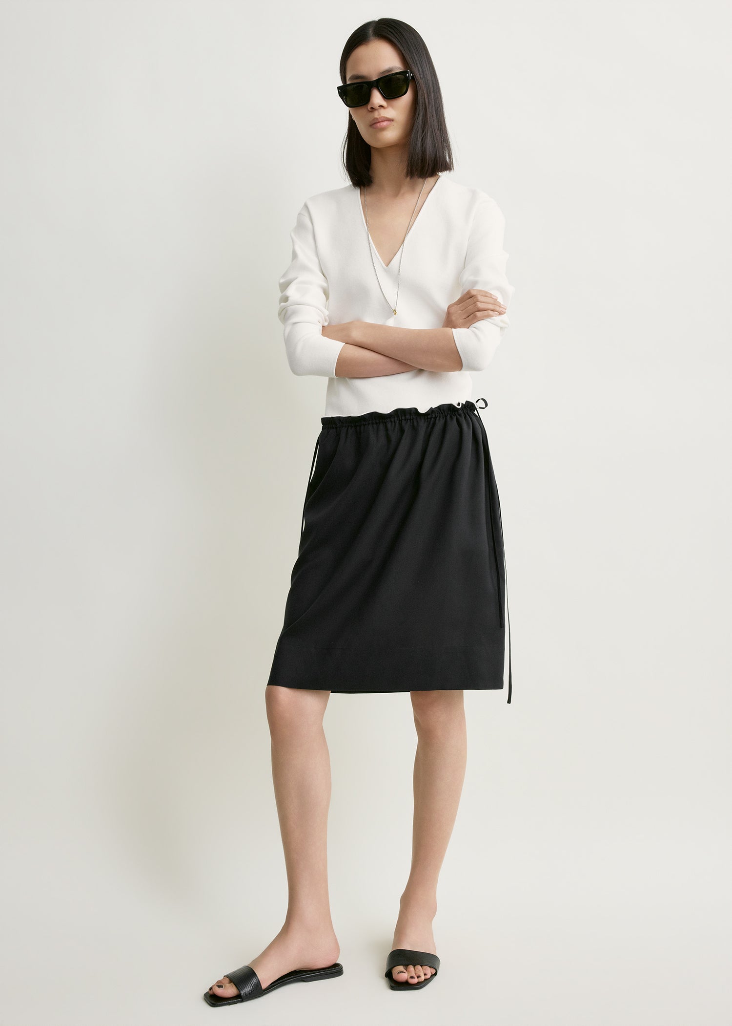 Silk pj skirt black