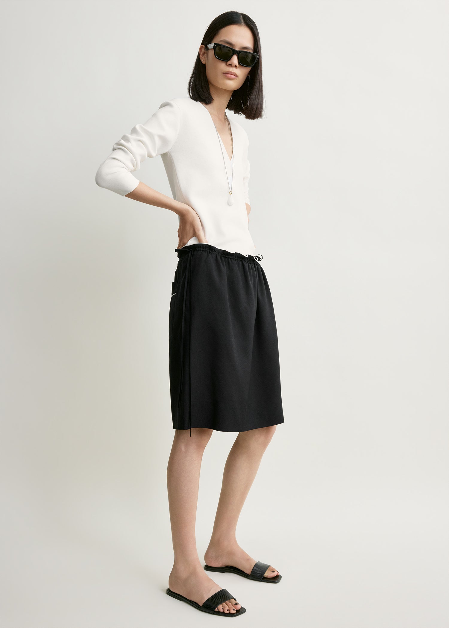 Silk pj skirt black