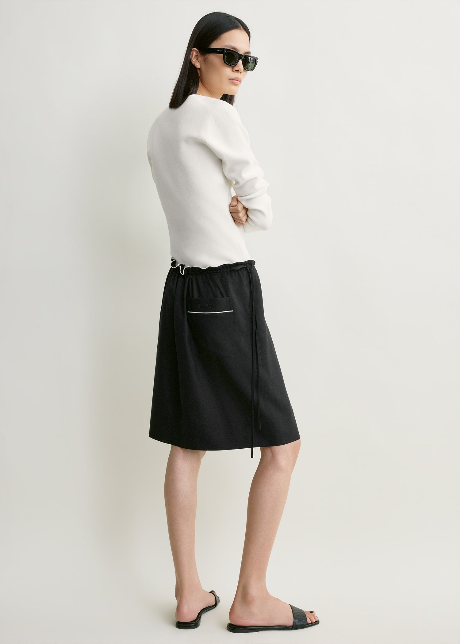 Silk pj skirt black